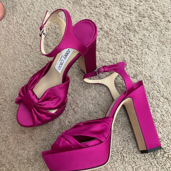 JIMMY CHOO Heloise Platform Sandal In Boysenberry - Picture 4 of 5